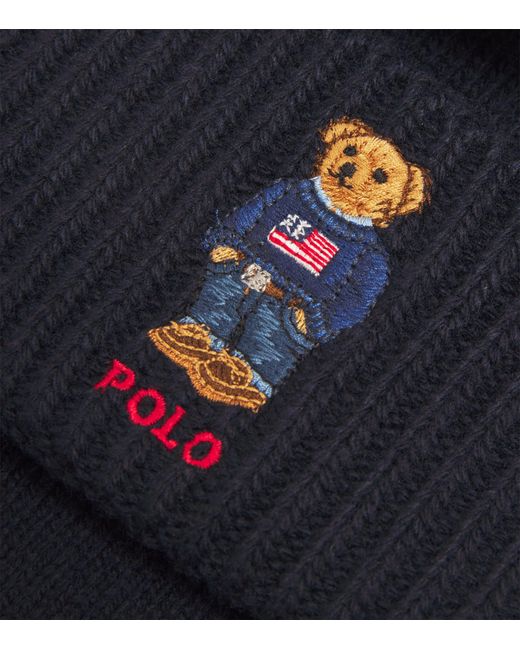 Polo Ralph Lauren Blue Polo Bear Hat And Scarf Set for men