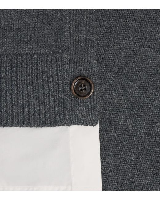 MM6 by Maison Margiela Black Wool Varsity Cardigan for men