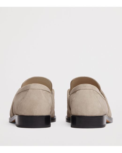 Bottega Veneta White Calfskin Alstaire Loafers