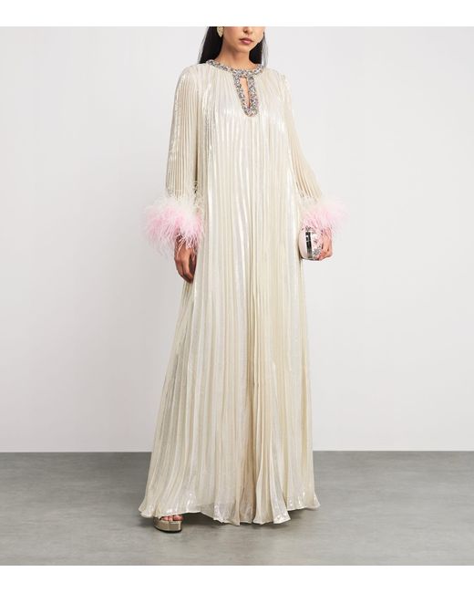 sachin and babi light blue dress Bouclé and chiffon midi dress in black - Self Portrait