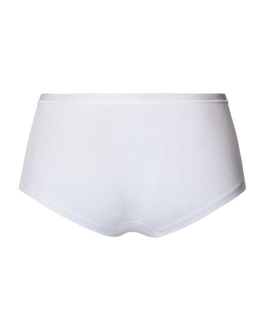 Hanro White Cotton Sensation Boyshorts