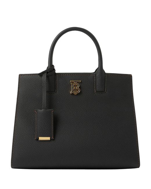 Burberry Black Small Leather Frances Tote Bag