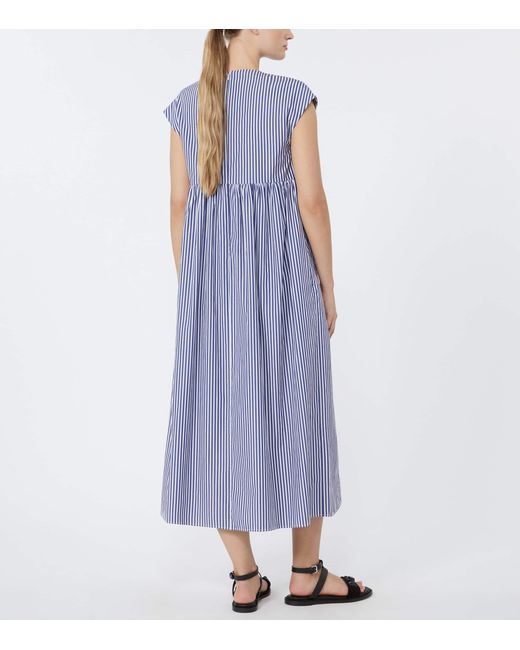 Weekend by Maxmara Purple Cotton Stripe Midi Dress