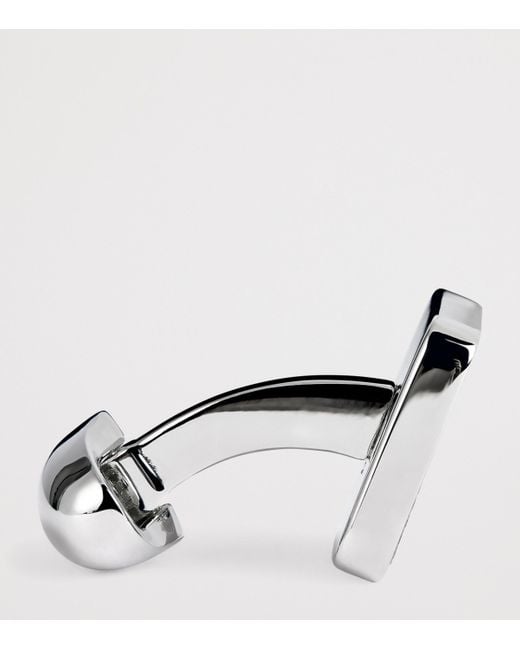 Babette Wasserman Gray Mother-Of-Pearl Herringbone Cufflinks for men