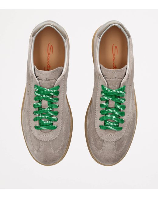 Santoni Brown Suede Oly Pulse Sneakers