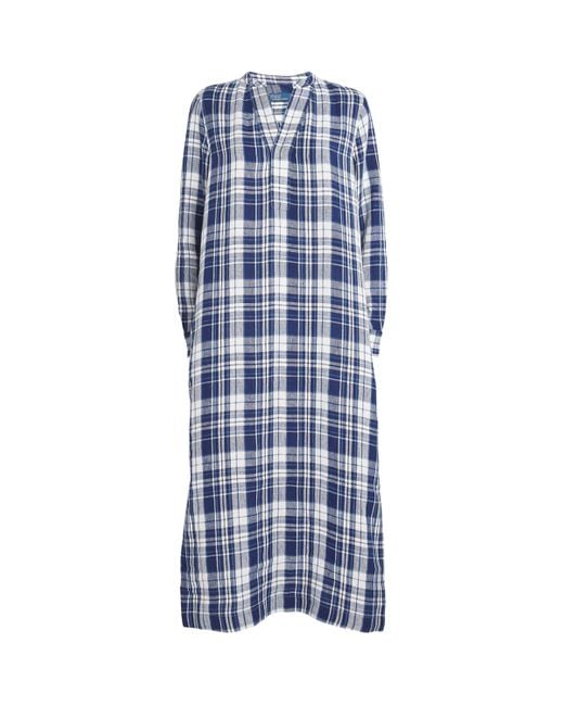 Polo Ralph Lauren Blue Linen Check Shirt Dress
