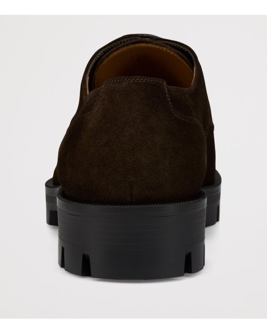 Christian Louboutin Brown Davisol Lion Suede Derby Shoes for men