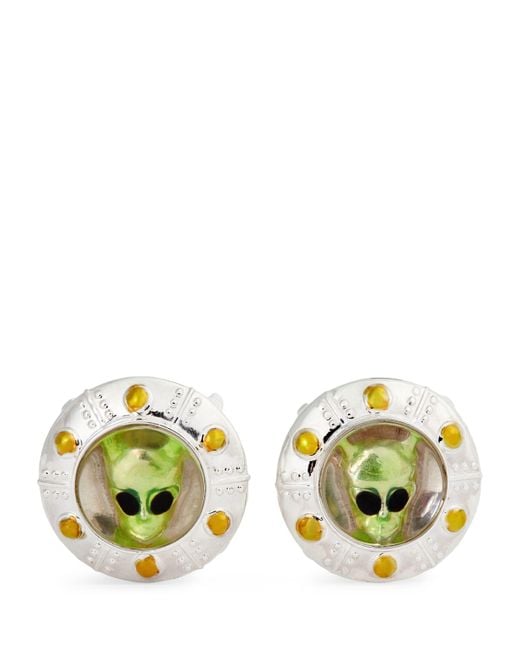 Deakin & Francis Yellow Sterling Ufo Cufflinks for men