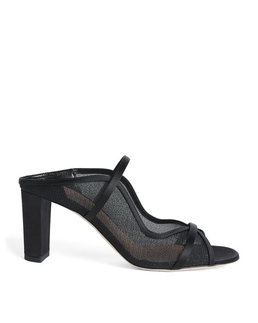 Malone Souliers Black Mesh Norah Heeled Sandals 70