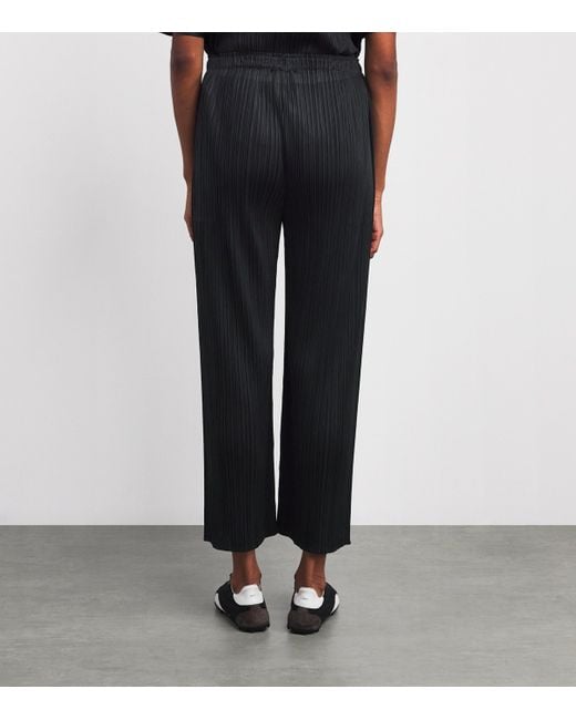 Pleats Please Issey Miyake Black Monthly Colors August Wide-Leg Trousers