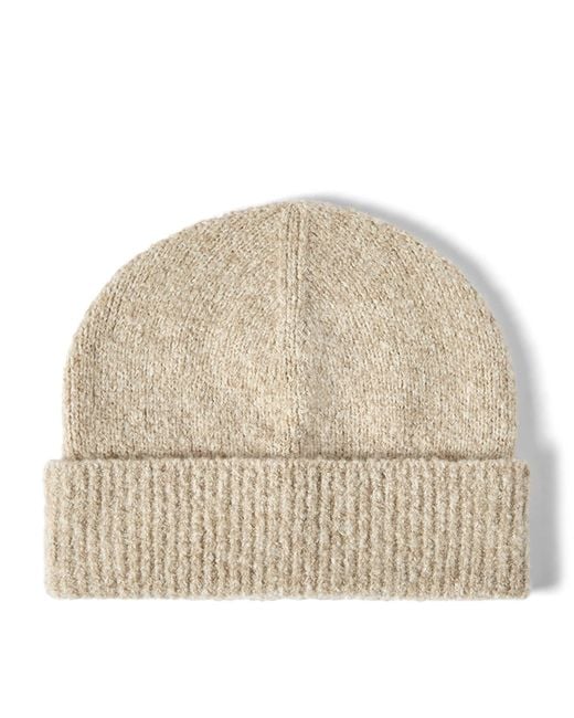 Brunello Cucinelli Natural Wool-Silk Ribbed Beanie for men
