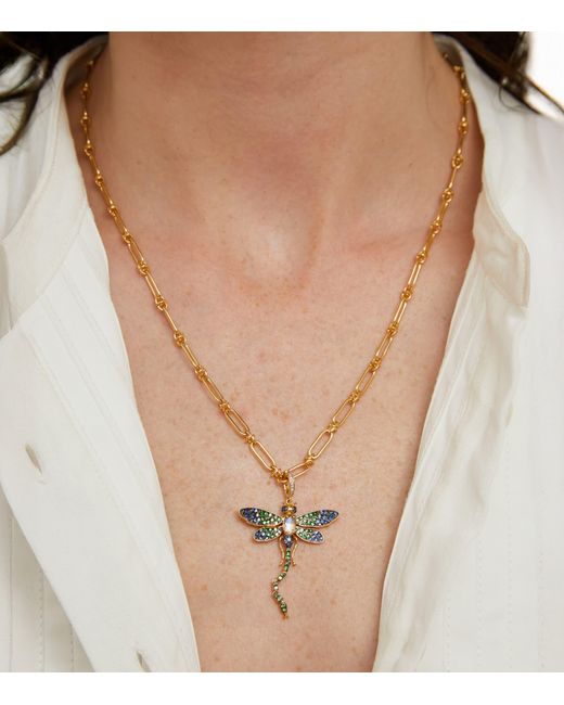 Annoushka Green Diamond, Sapphire, Tsavorite And Moonstone Mythology Dragonfly Pendant