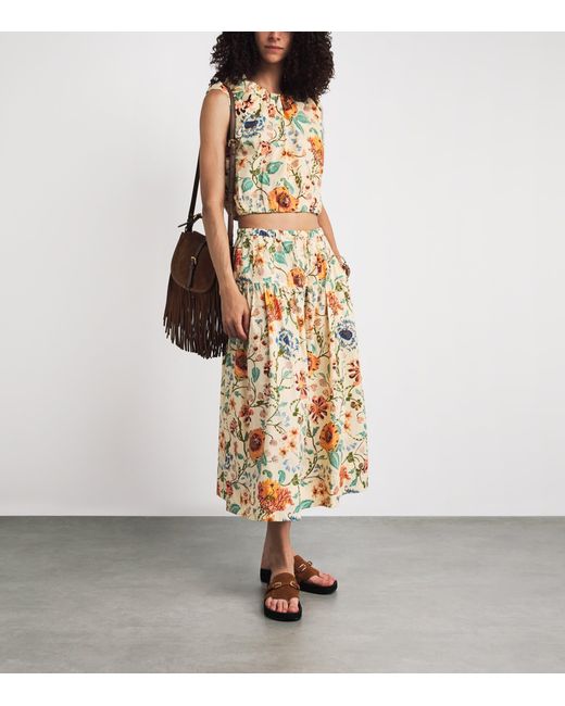 Ulla Johnson Multicolor Cotton Floral Gracie Crop Top