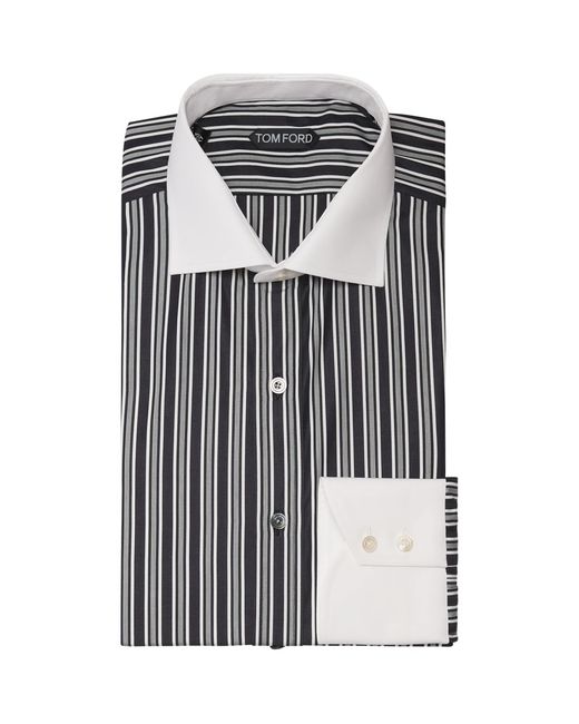 Tom Ford Black Cotton Stripe Shirt for men