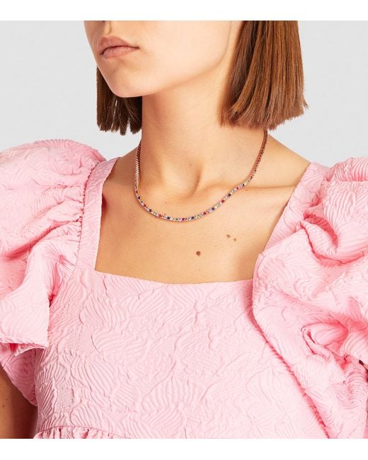 Anita Ko Metallic Diamond And Sapphire Hepburn Necklace