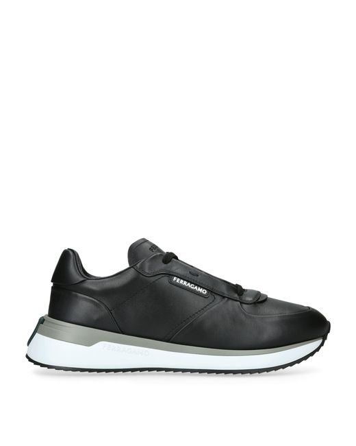 Ferragamo Black Leather America 1 Sneakers for men