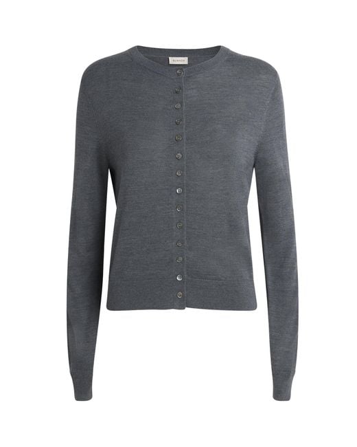 Almada Label Blue Wool-Silk-Cashmere Hayla Cardigan