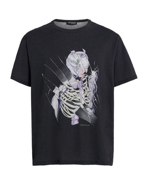 Our Legacy Black Cotton Cybernetic Angel T-Shirt for men