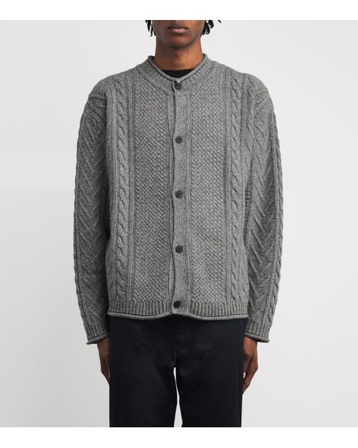 LE17SEPTEMBRE Gray Wool-Blend Textured Cardigan for men