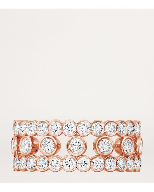 Cartier Pink Rose Gold And Diamond Broderie De Ring