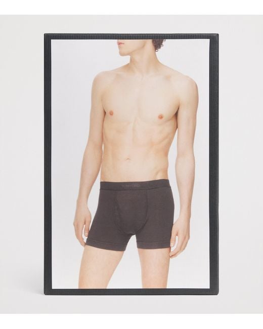 Tom Ford Green Stretch-Cotton Logo Boxers for men