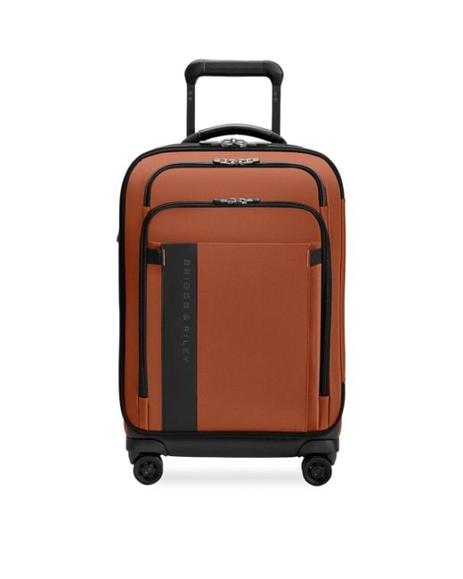Briggs & Riley Brown Zdx Essential Carry-On Spinner Suitcase