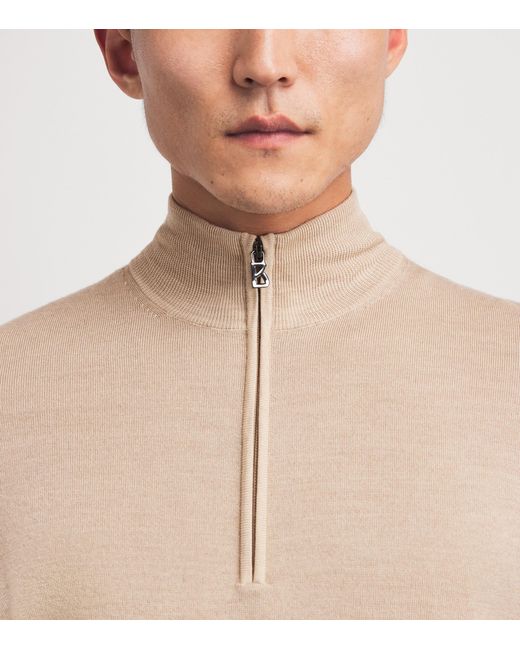 Bogner Natural Virgin Wool Ouri Quarter-Zip Sweater for men