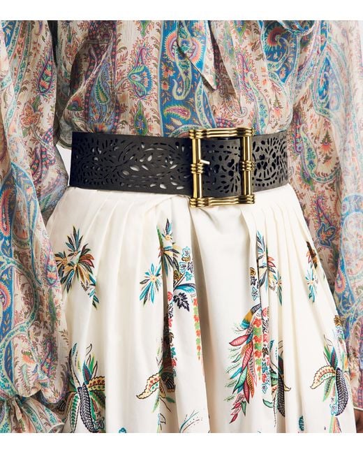 Etro Black Reversible Laser-Cut Belt