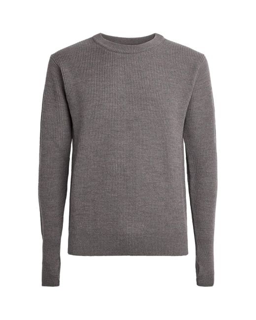 Barena Gray Virgin Wool Crew-Neck Sweater for men