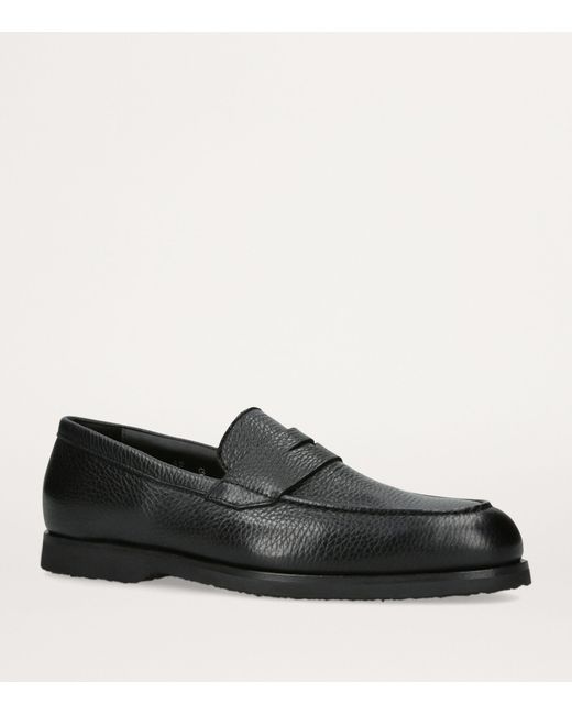 Harry's Of London Black Leather Beck Loafers for men