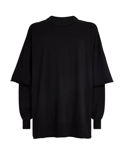 Rick Owens Black Oversized Tommy Hustler Hoodie for men