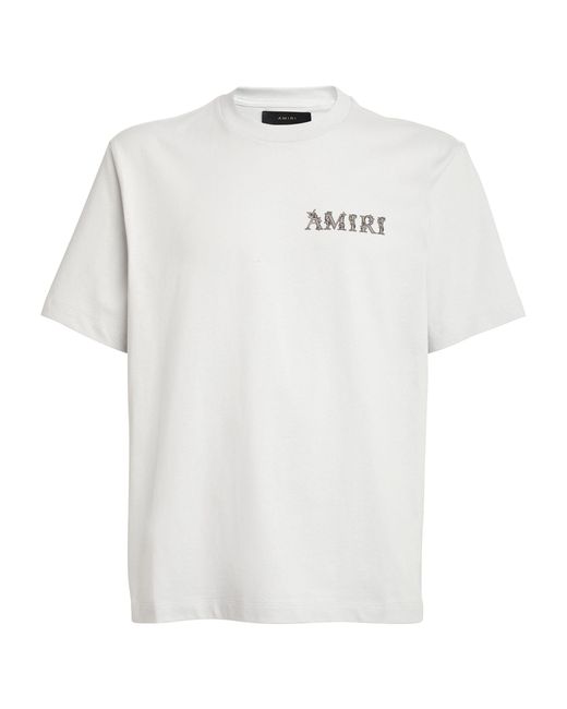 Amiri Baroque Logo T-shirt in White for Men | Lyst