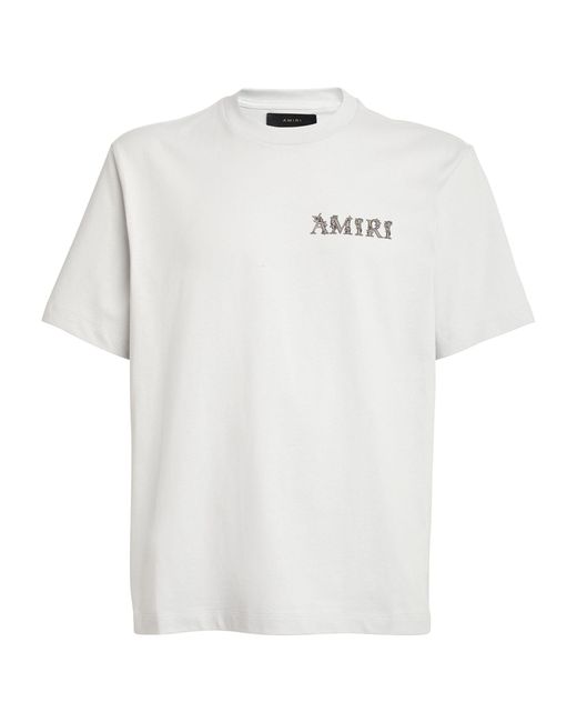 Amiri White Baroque Logo T-shirt for men