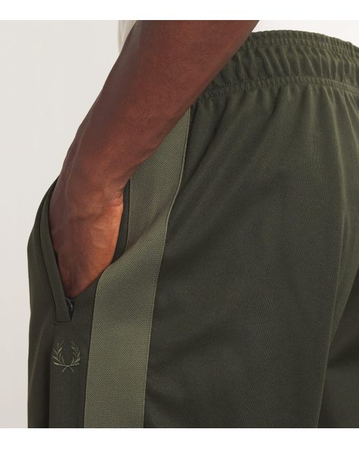 Fred Perry Green Tape-Side Logo Track Pants for men