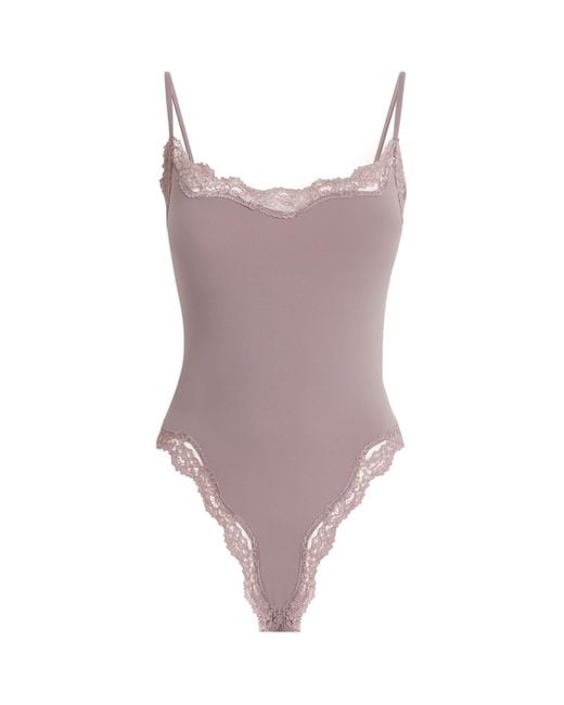 Skims Purple Fits Everybody Lace-Trim Bodysuit