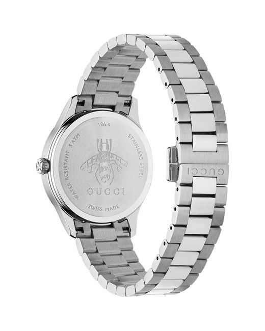 Gucci Gray Steel G-timeless Bee Watch 32mm
