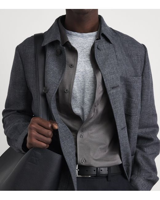 Corneliani Gray Cotton Long-Sleeve Shirt for men