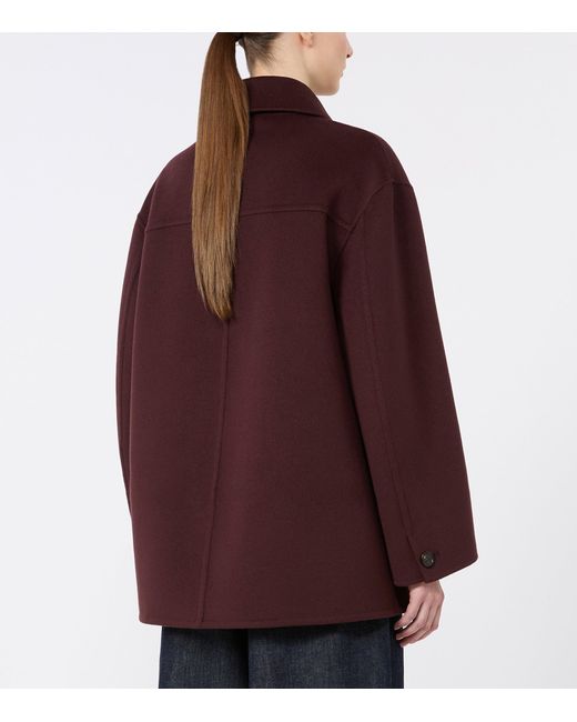 Max Mara Purple Virgin Wool Short Coat