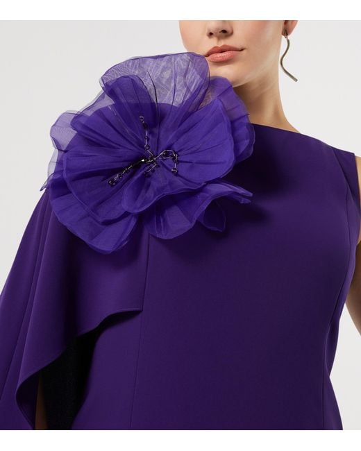 Marina Rinaldi Purple Silk Organza Flower Brooch