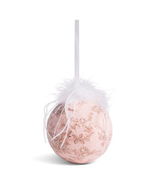 Harrods Pink Glitter Bird Bauble