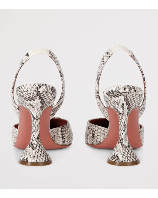 AMINA MUADDI Pink Snake Print Holli Slingback Pumps 95
