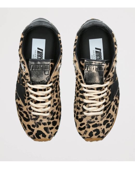 Golden Goose Deluxe Brand Brown Pony Hair Leopard Marathon Speed Sneakers
