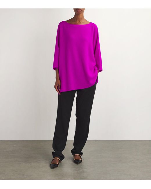 Eskandar Purple Cotton Tunic Top