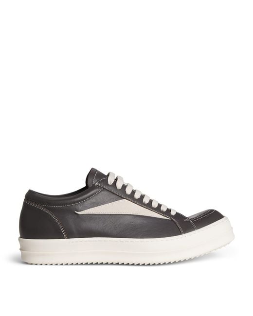 Rick Owens Brown Leather Vintage Sneakers for men