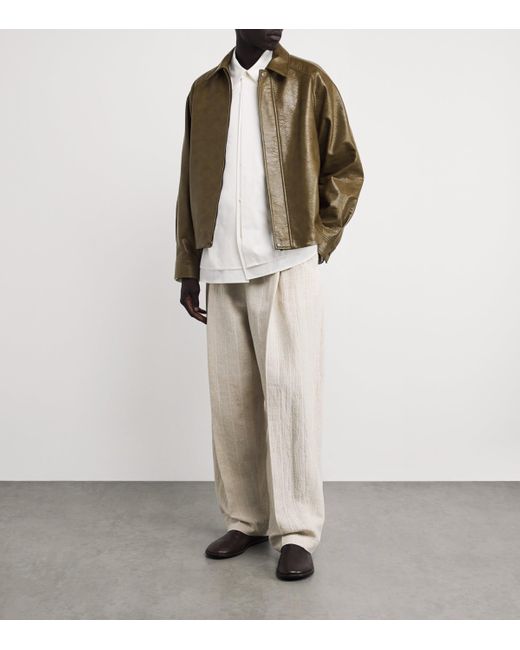 LE17SEPTEMBRE Green Faux Leather Jacket for men