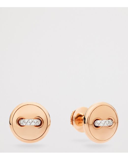 Pomellato Metallic And Diamond Pom Pom Dot Stud Earrings