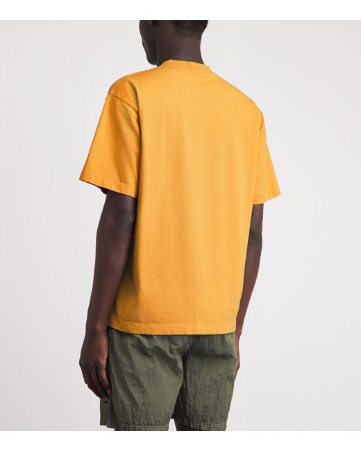 Stone Island Orange Organic Cotton Logo T-Shirt for men