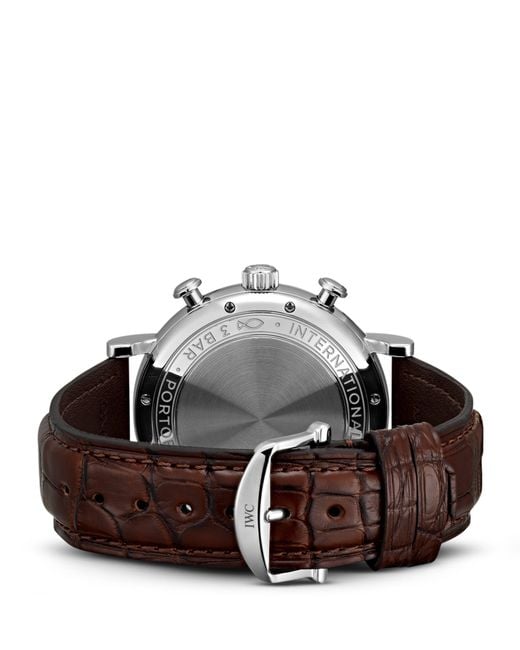 Iwc Gray Stainless Steel Portofino Chronograph Watch for men