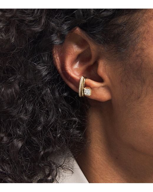 SHAY Metallic And Diamond Floating Ear Cuff