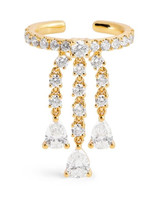 Anita Ko Metallic And Diamond Fringe Single Ear Cuff